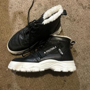 Black and White High-Top Sneakers